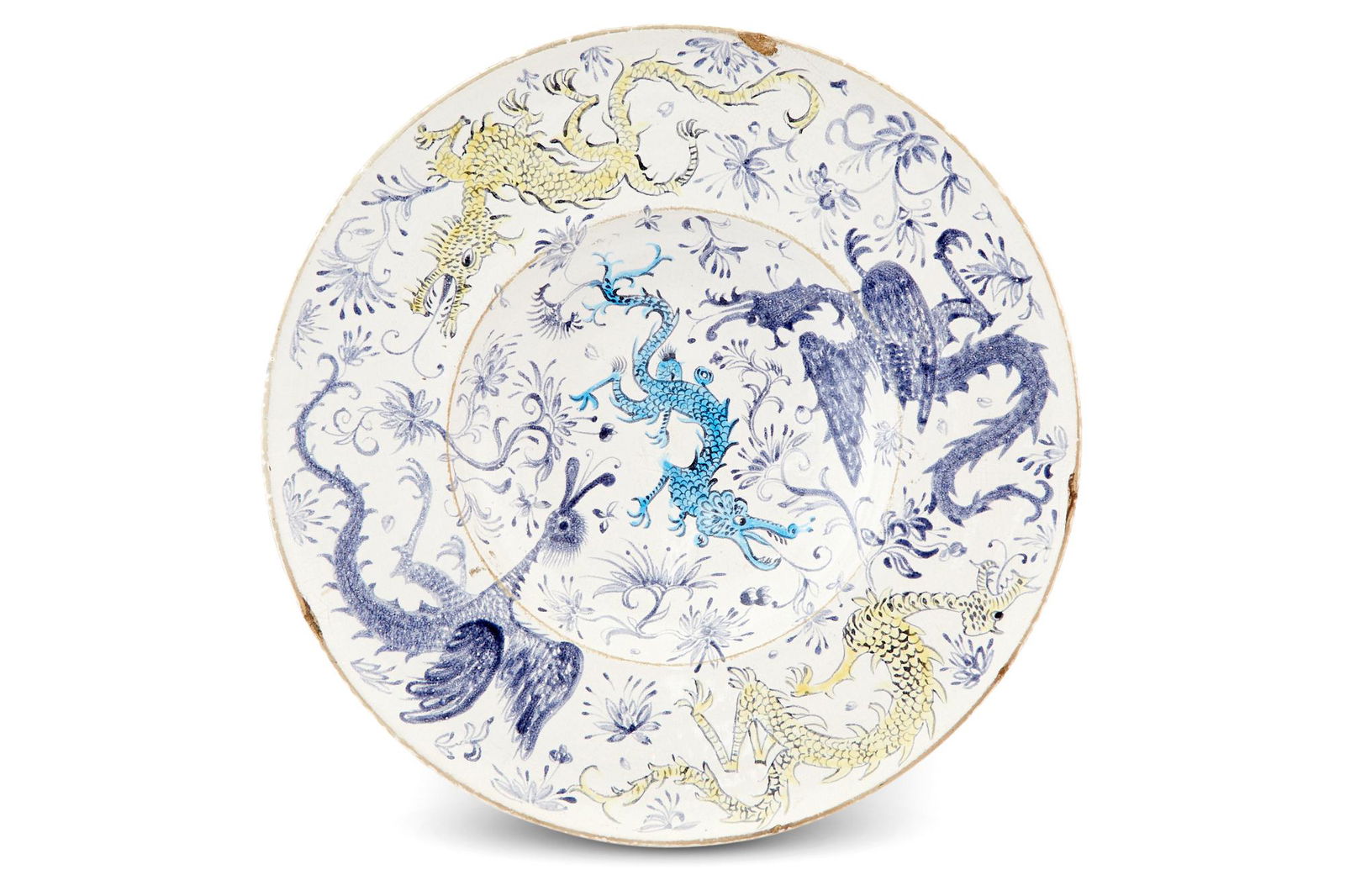 Delft Tin Glazed Polychrome Decorated Charger (1 of 3)