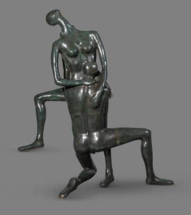 Carol Miller American, b. 1933 Amor, 1973: Carol Miller American, b. 1933 Amor, 1973 Signed and dated Carol. Z. 73 on the left leg of the kneeling figure Bronze with green patina 56 3/4 x 53 x 27 1/2 inches (144.1 x 134.6 x 69.9 cm) C