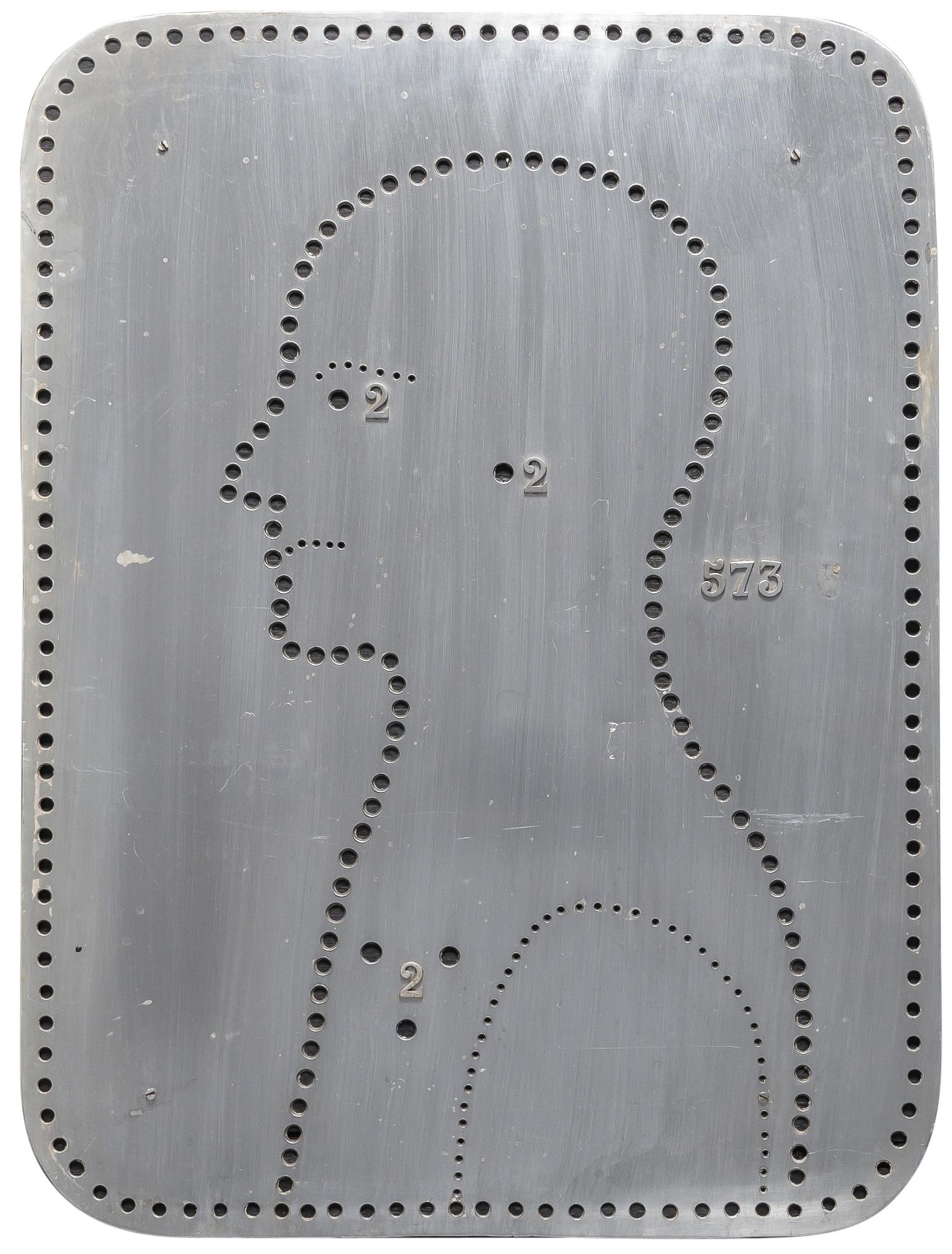 Barbara Pniewska Polish, 1923-1988 Untitled (Outline of a Figure in Profile): Barbara Pniewska Polish, 1923-1988 Untitled (Outline of a Figure in Profile) Aluminum on board 24 x 18 inches (61 x 45.7 cm) Unframed C