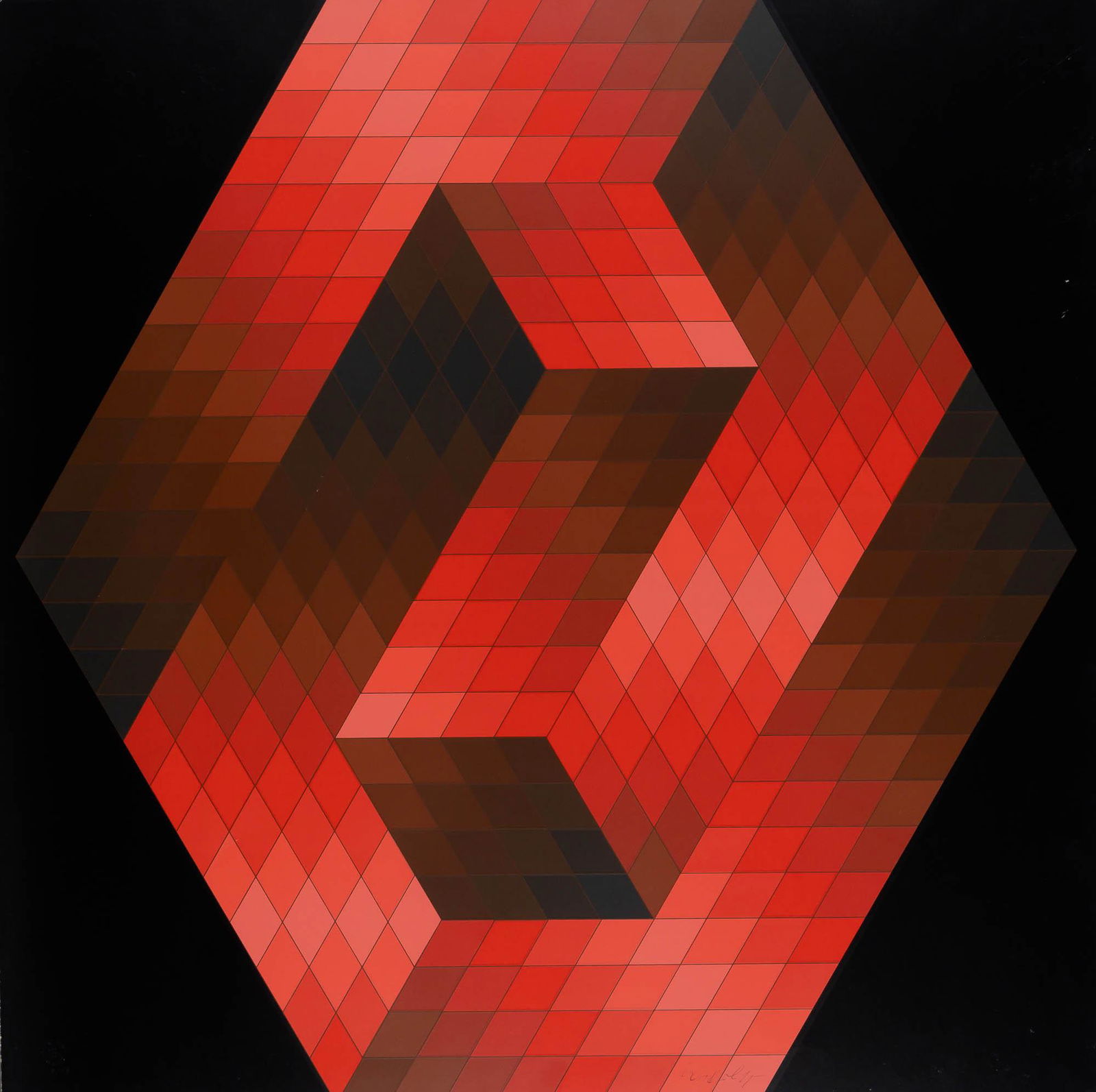 Victor Vasarely COMPOSITION Color screenprint, framed (1 of 3)