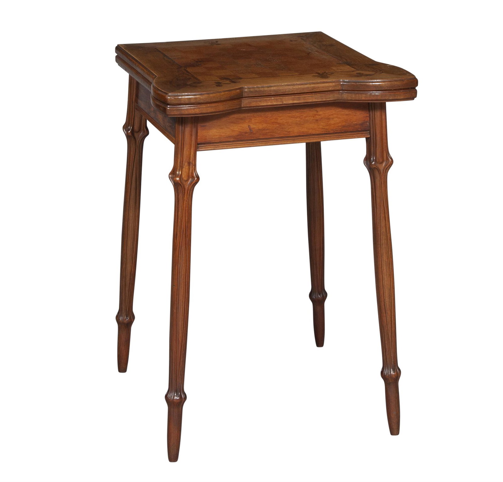 French Art Nouveau Marquetry and Parquetry Inlaid Mahogany, Maple and Fruitwood Clover Decorated (1 of 6)