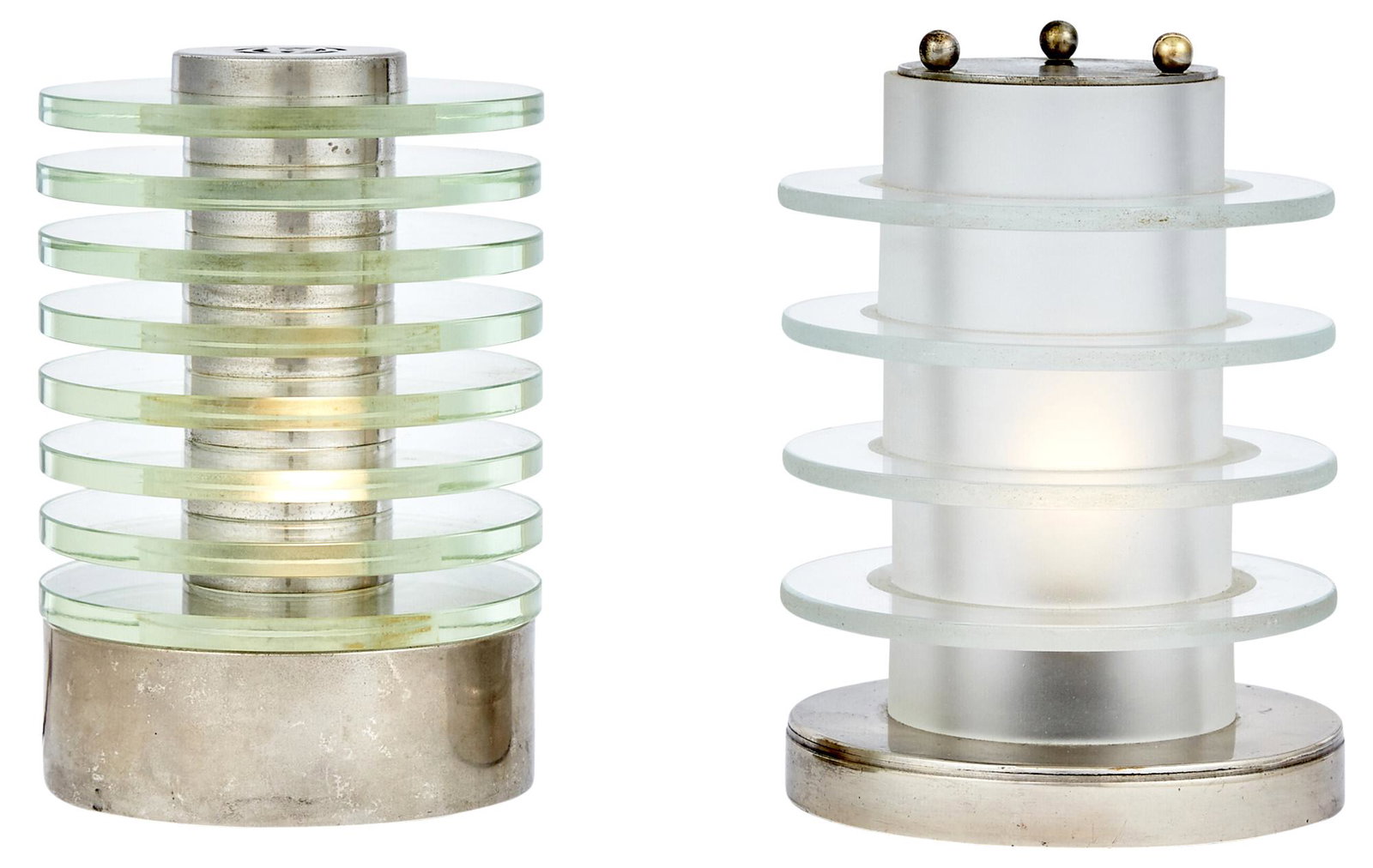 Maison Desny Chromed Metal and Glass Table Lamp (1 of 4)