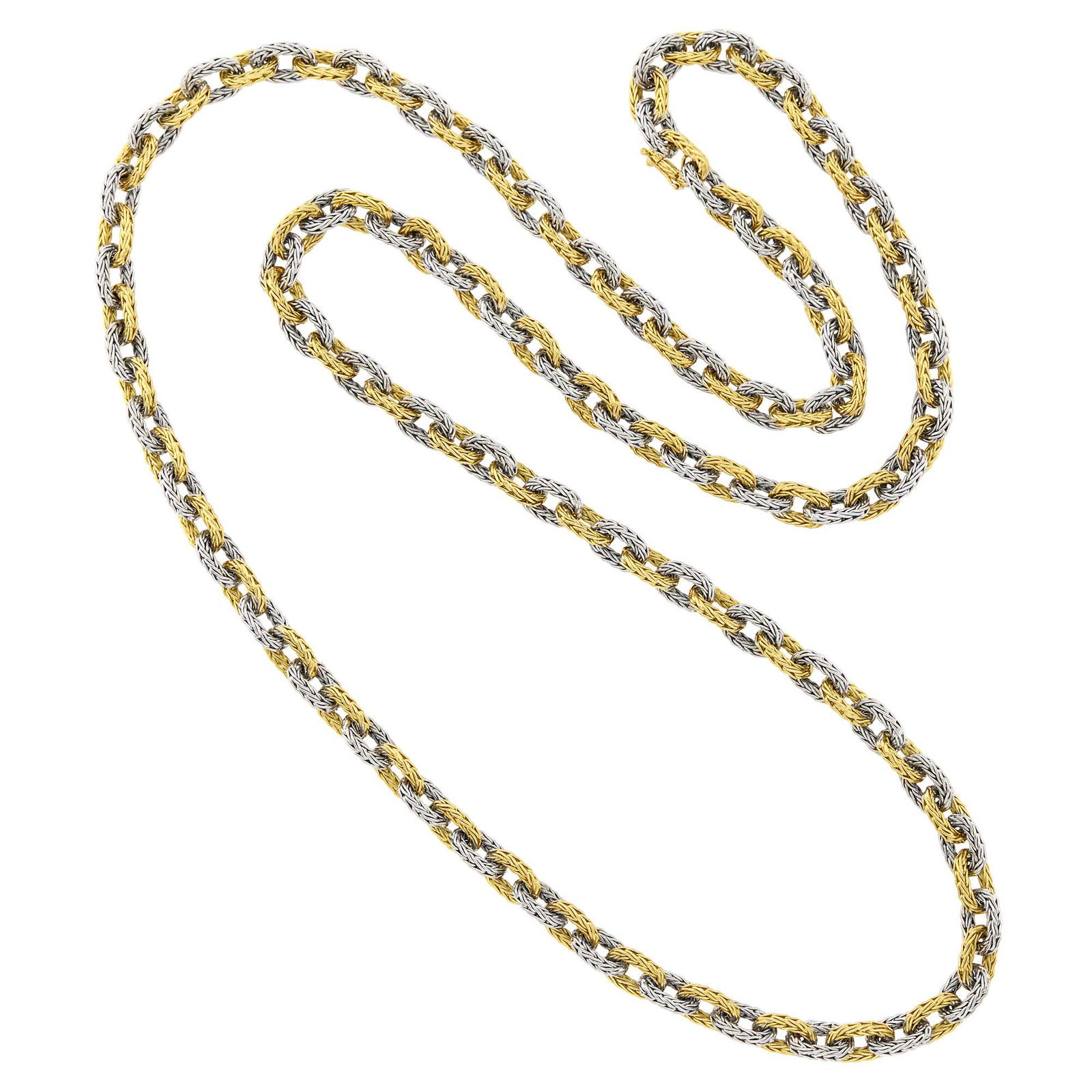 Long Two-Color Gold Chain Necklace (1 of 1)