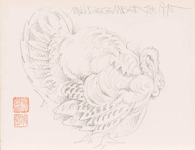 Martin Wong American, 1946-1999 Untitled (Turkey), 1975: Martin Wong American, 1946-1999 Untitled (Turkey), 1975 Initialed MW and dated December 7th 1975 (uc) Graphite on sketchbook paper 11 x 14 inches (28 x 35.6 cm) Provenance: Acquired directly from the