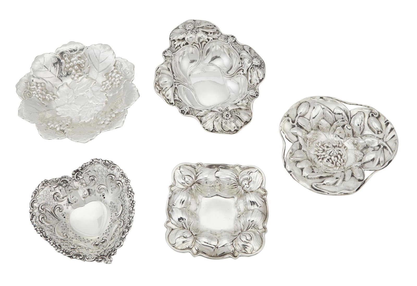 Five American Sterling Silver Dishes (1 of 6)