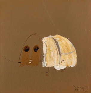 Benjamin Canas Salvadoran, 1933-1987 Untitled (Beast), 1968: Benjamin Canas Salvadoran, 1933-1987 Untitled (Beast), 1968 Signed with artist's mark and dated 68 (lr) Oil and ink on card 13 7/8 x 13 5/8 inches (35.2 x 34.6 cm) C