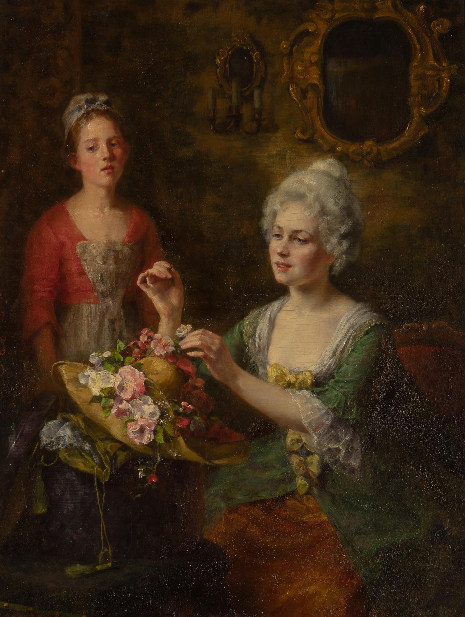 Luma von Flesch-Brunningen Czech, 1856-1934 The New Hat: Luma von Flesch-Brunningen Czech, 1856-1934 The New Hat Signed L. Flesch-Brunningen (cl) Oil on panel 14 5/8 x 11 1/4 inches (37.1 x 28.6 cm) Provenance: Continental Galleries of Fine Art, Montreal C 