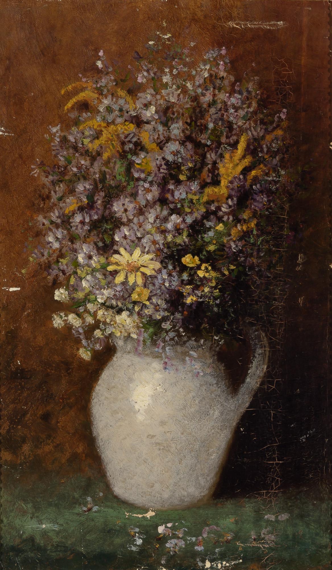 American School 20th Century Still Life: American School 20th Century Still Life Inscribed Bristol on the stretcher Oil on canvas 20 1/4 x 12 inches (51.4 x 30.5 cm) C