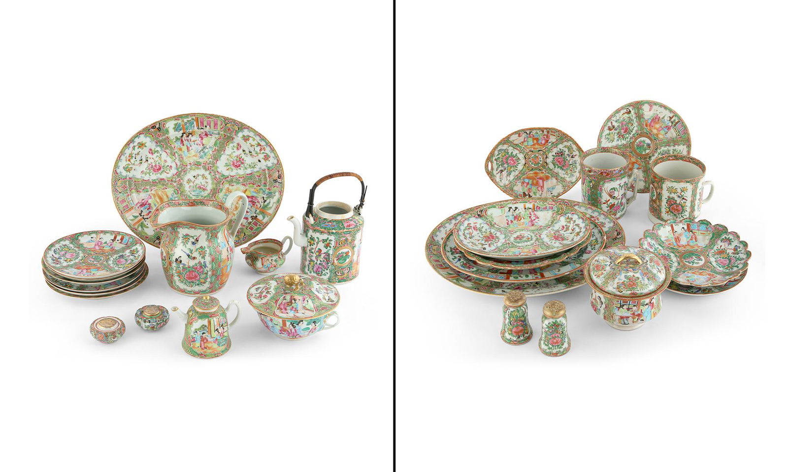 Large Group of Chinese Rose Medallion Porcelain Articles (1 of 5)