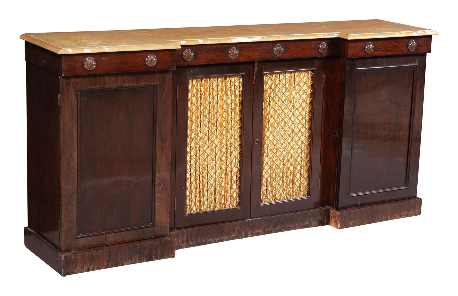 Regecny Style Grain Painted and Painted Marble Top Sideboard (1 of 4)