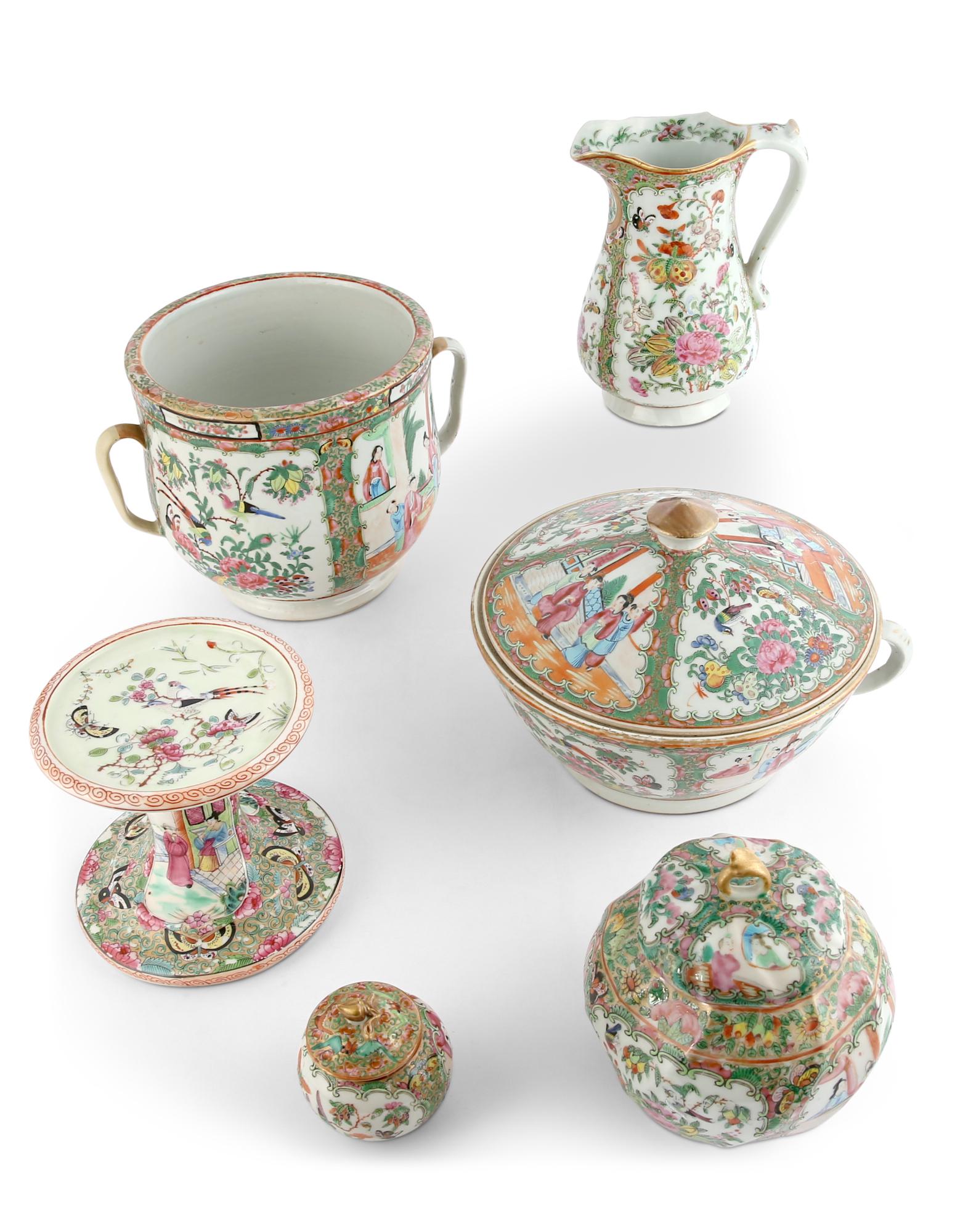 Group of Chinese Rose Medallion Porcelain Articles (1 of 4)