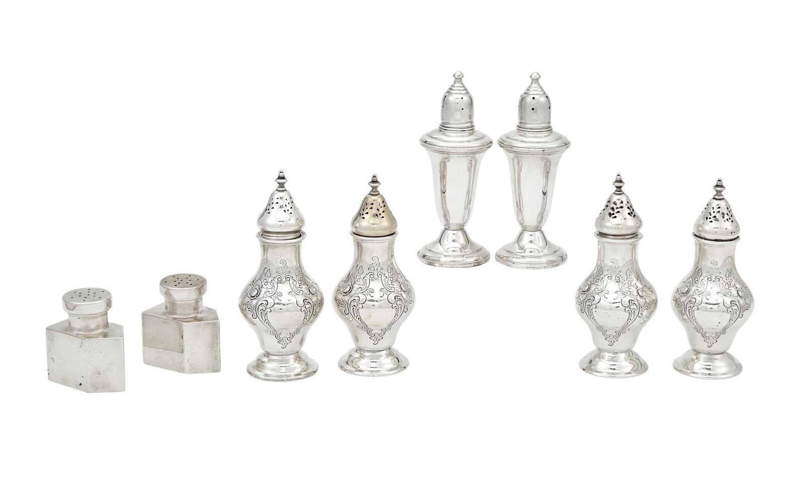 Group of American Sterling Silver Salt and Pepper Casters (1 of 3)