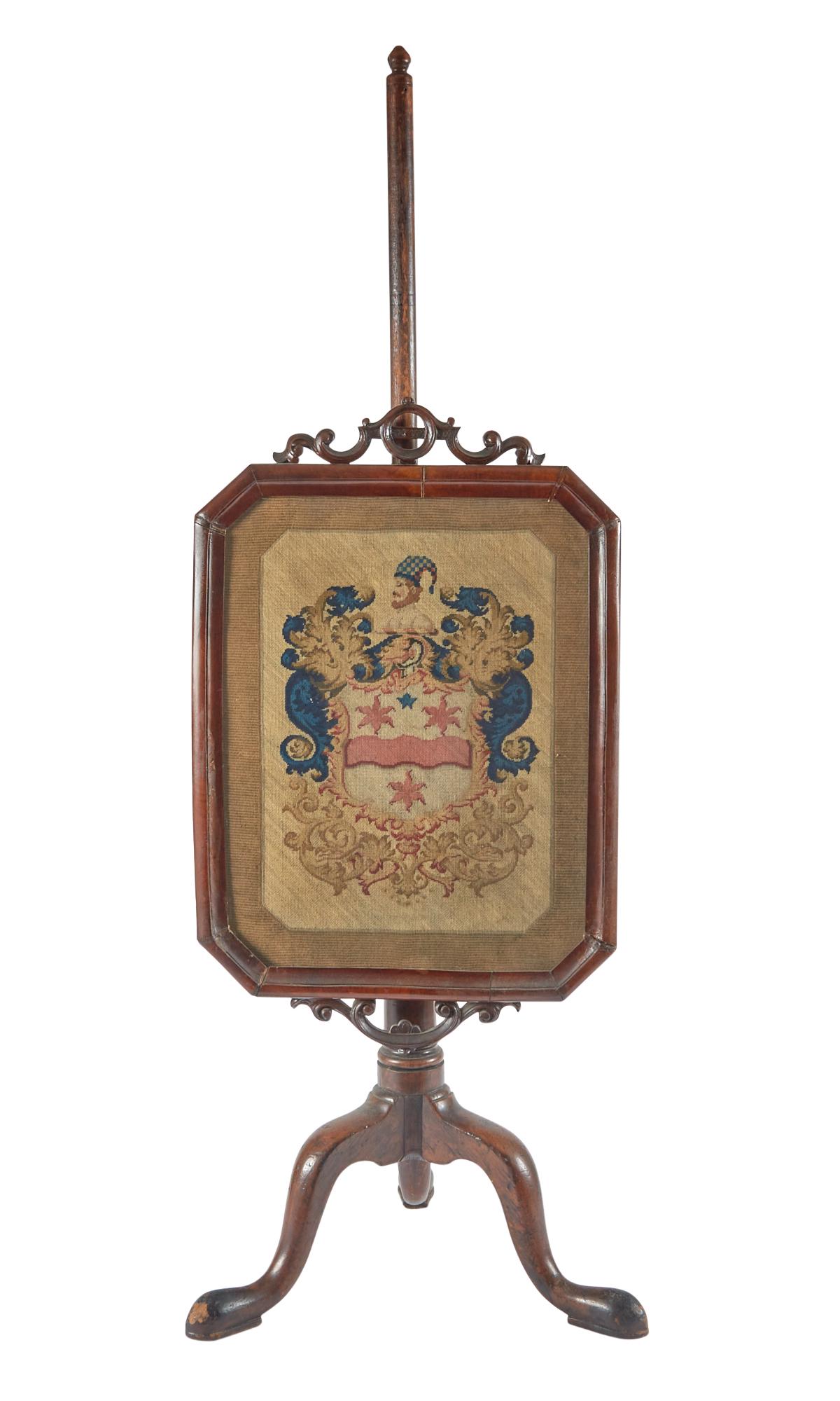 Continental Needlework and Mahogany Pole Screen (1 of 3)