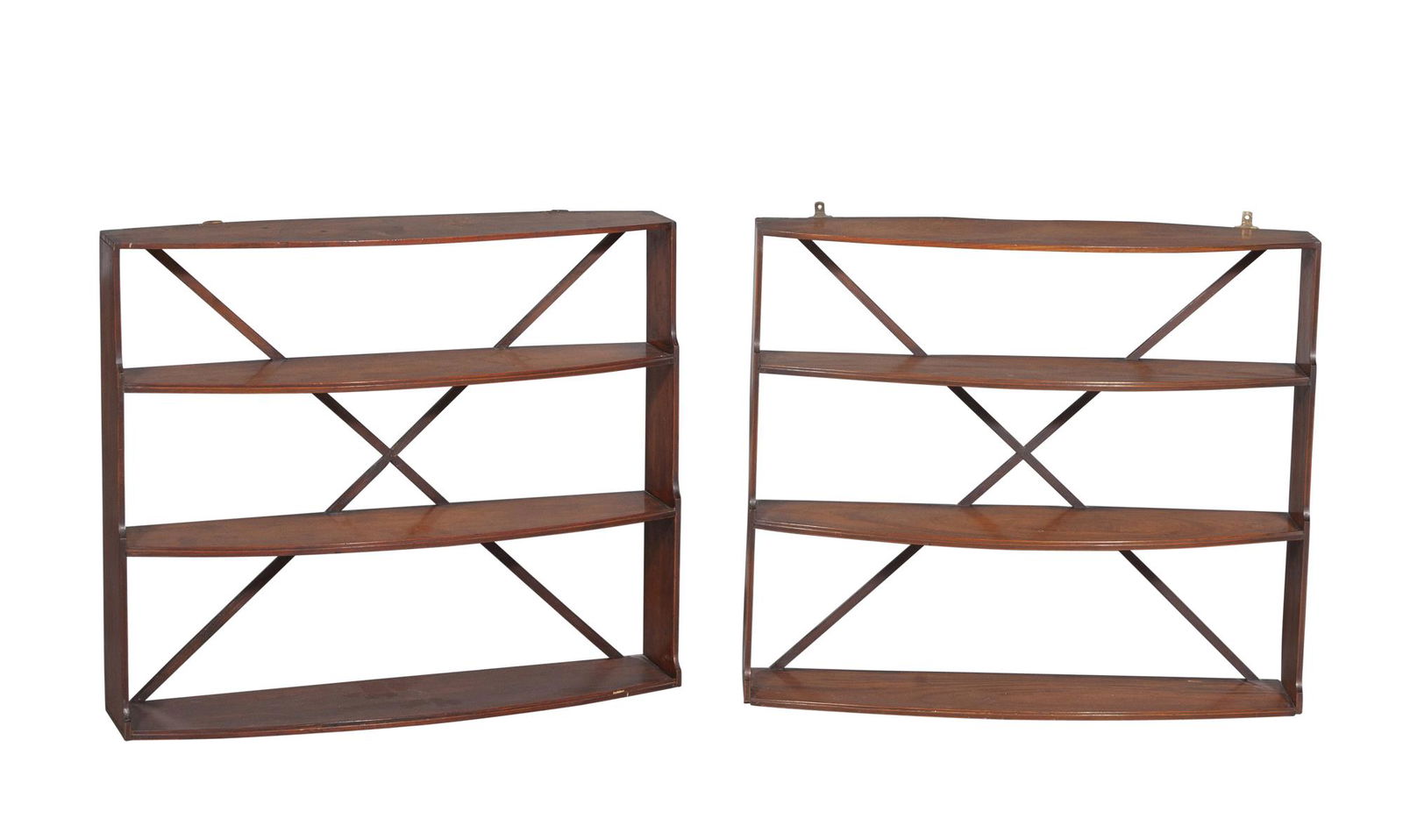 Pair of George III Style Mahogany Hanging Shelves (1 of 4)