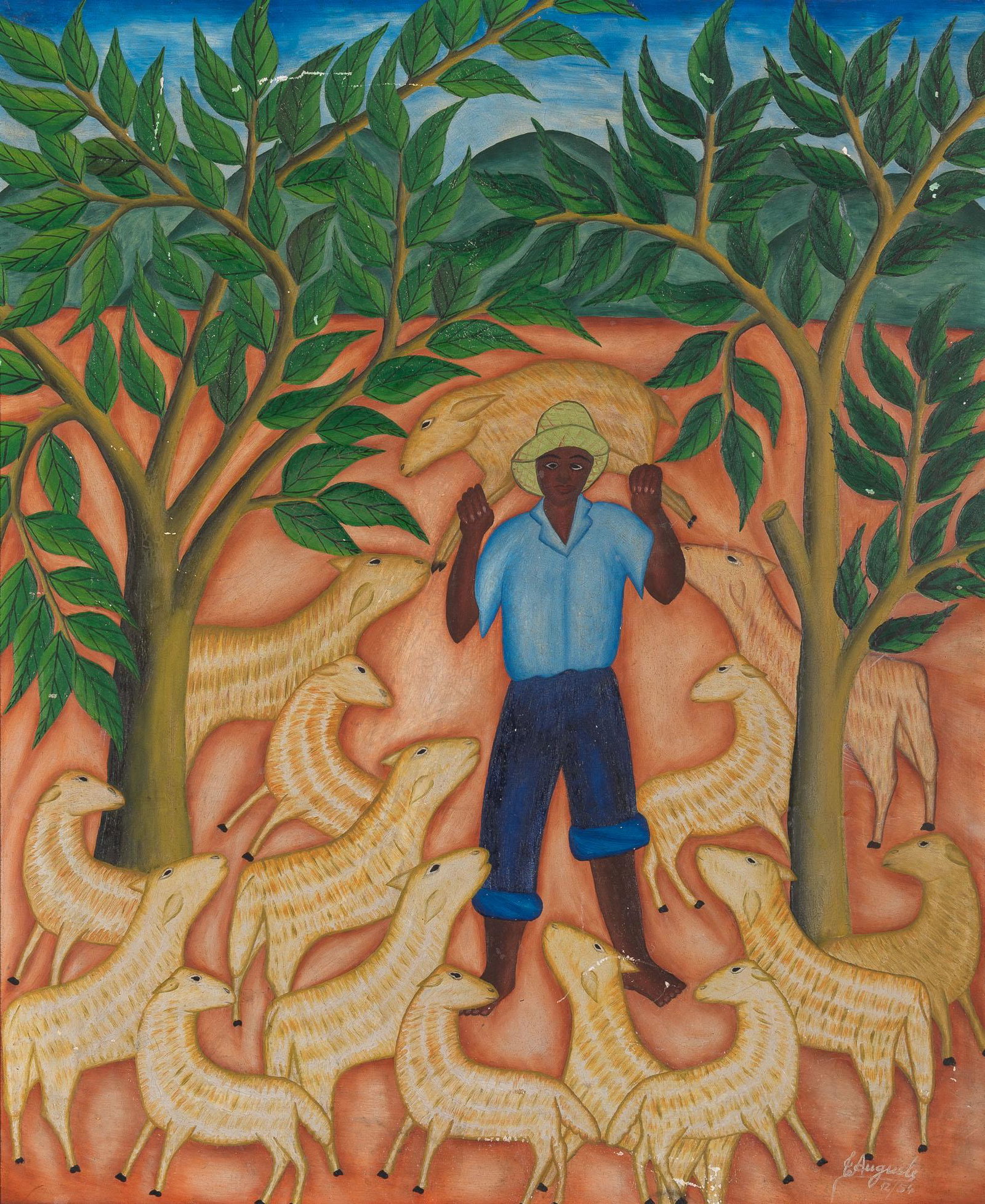 Toussaint Auguste Haitian, b. 1925 The Lost Lamb, 1954 (1 of 4)