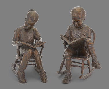 Gary Lee Price American, b. 1955 Time Out, 1993: two works: Gary Lee Price American, b. 1955 Time Out, 1993: two works Each signed and dated Gary Price 93 and numbered 39/200 Bronze with dark brown patina Taller height 15 1/4 inches (38.7 cm) C