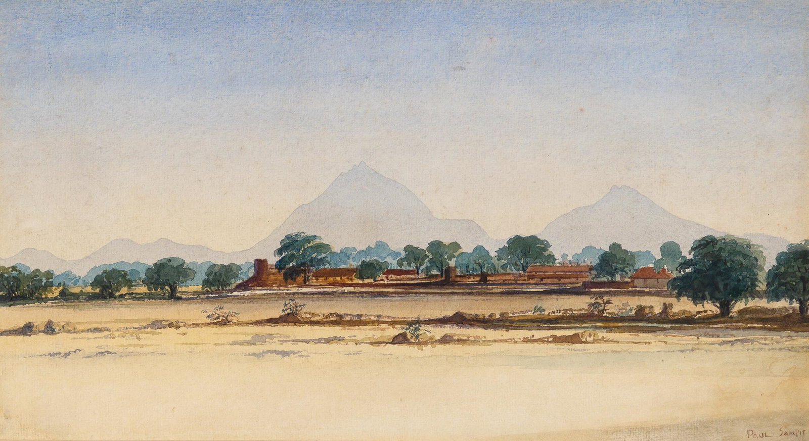 Paul Sample American, 1896-1974 Mountain Landscape: Paul Sample American, 1896-1974 Mountain Landscape Signed Paul Sample (lr) Watercolor on paper 9 1/4 x 16 1/2 inches (23.5 x 41.9 cm) C