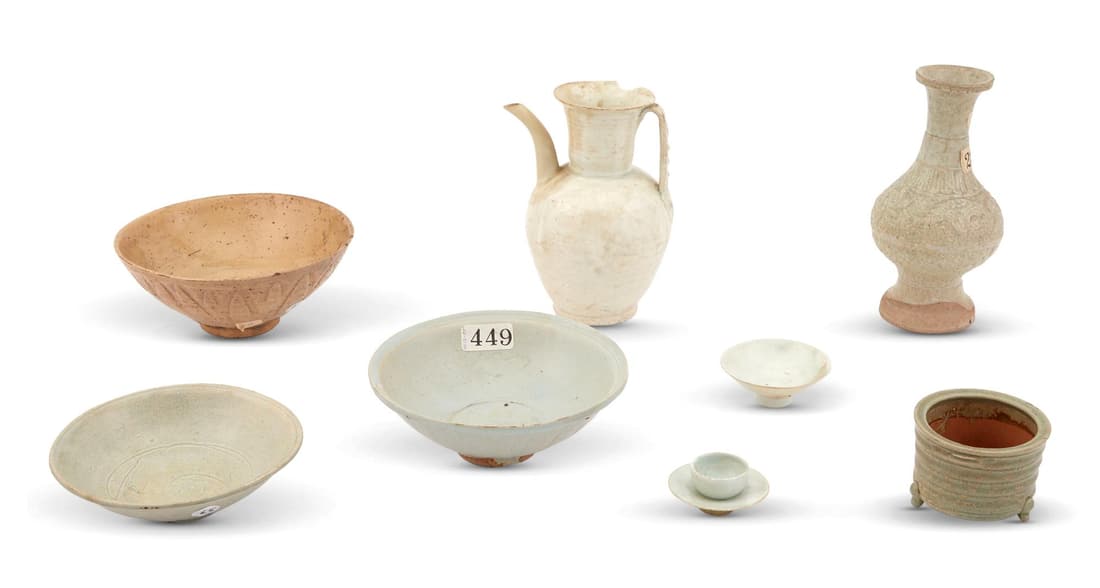 Eight Chinese Qingbai and other Glazed Ceramic Vessels Song Dynasty and later (1 of 1)