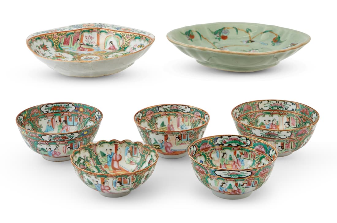 Group of Chinese Rose Medallion Porcelain Articles (1 of 5)