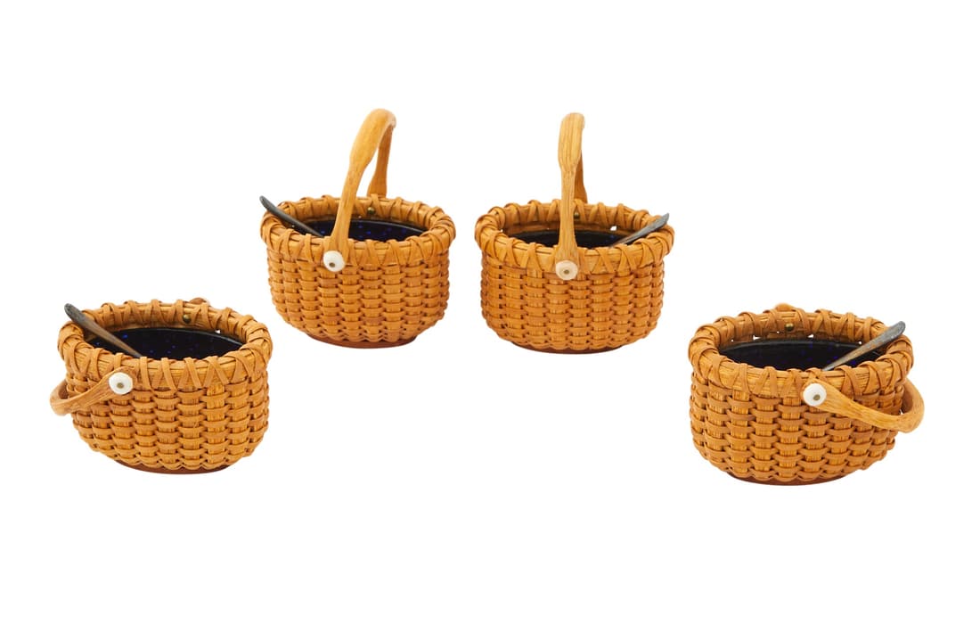 Two Pairs of Paul Willer Nantucket Basket Salt Cellars (1 of 3)