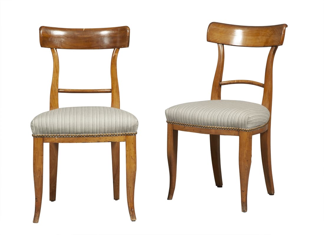 Set of Six Biedermeier Walnut Side Chairs (1 of 4)