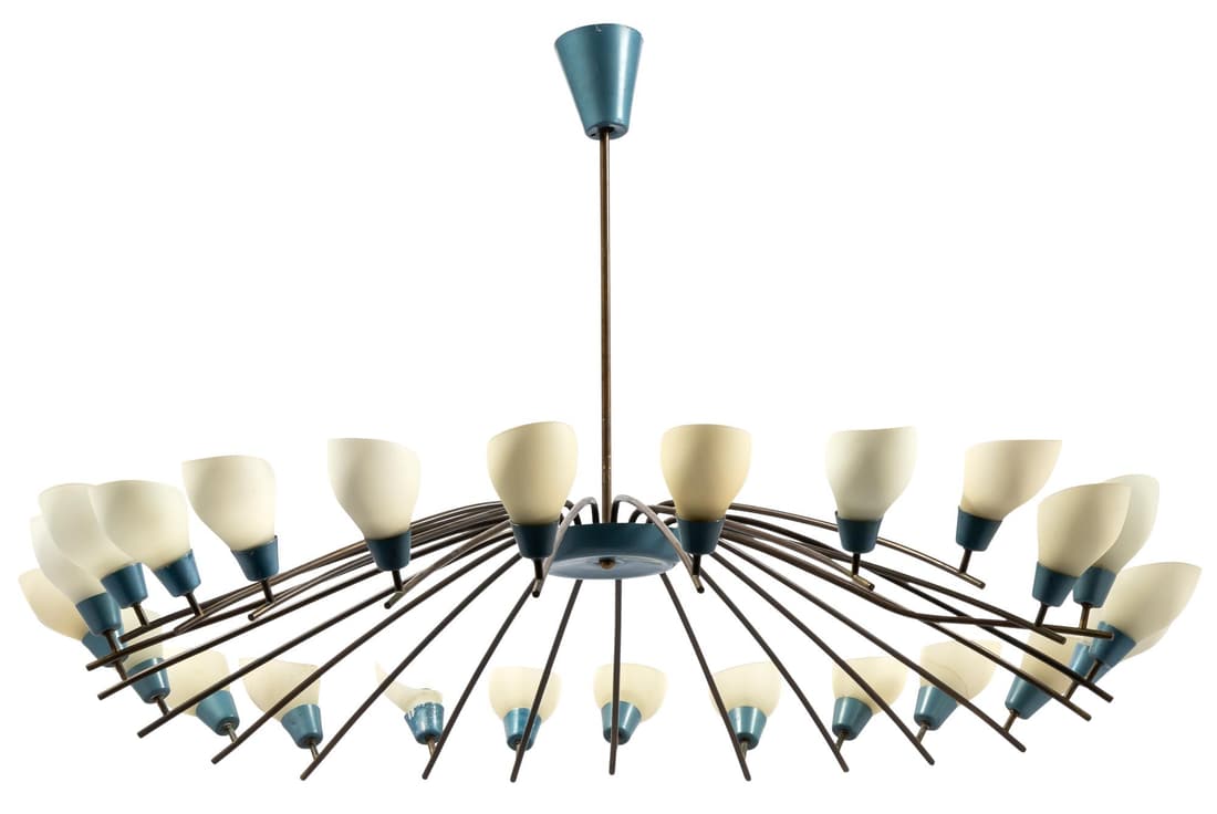 Italian Metal and Glass Twenty-Four Light Chandelier (1 of 1)