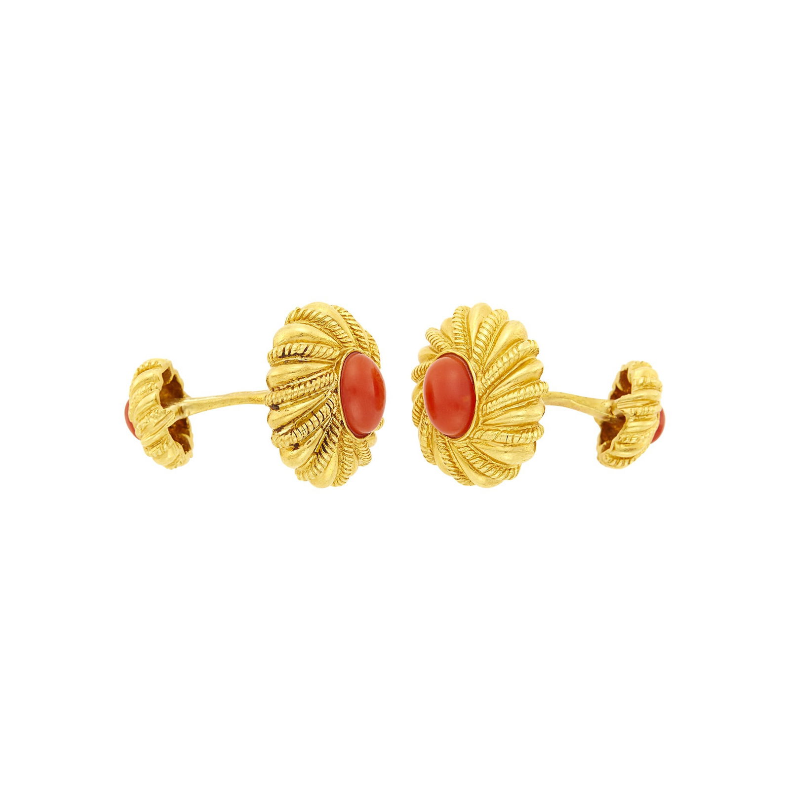 Tiffany & Co., Schlumberger Pair of Gold and Coral Cufflinks (1 of 2)