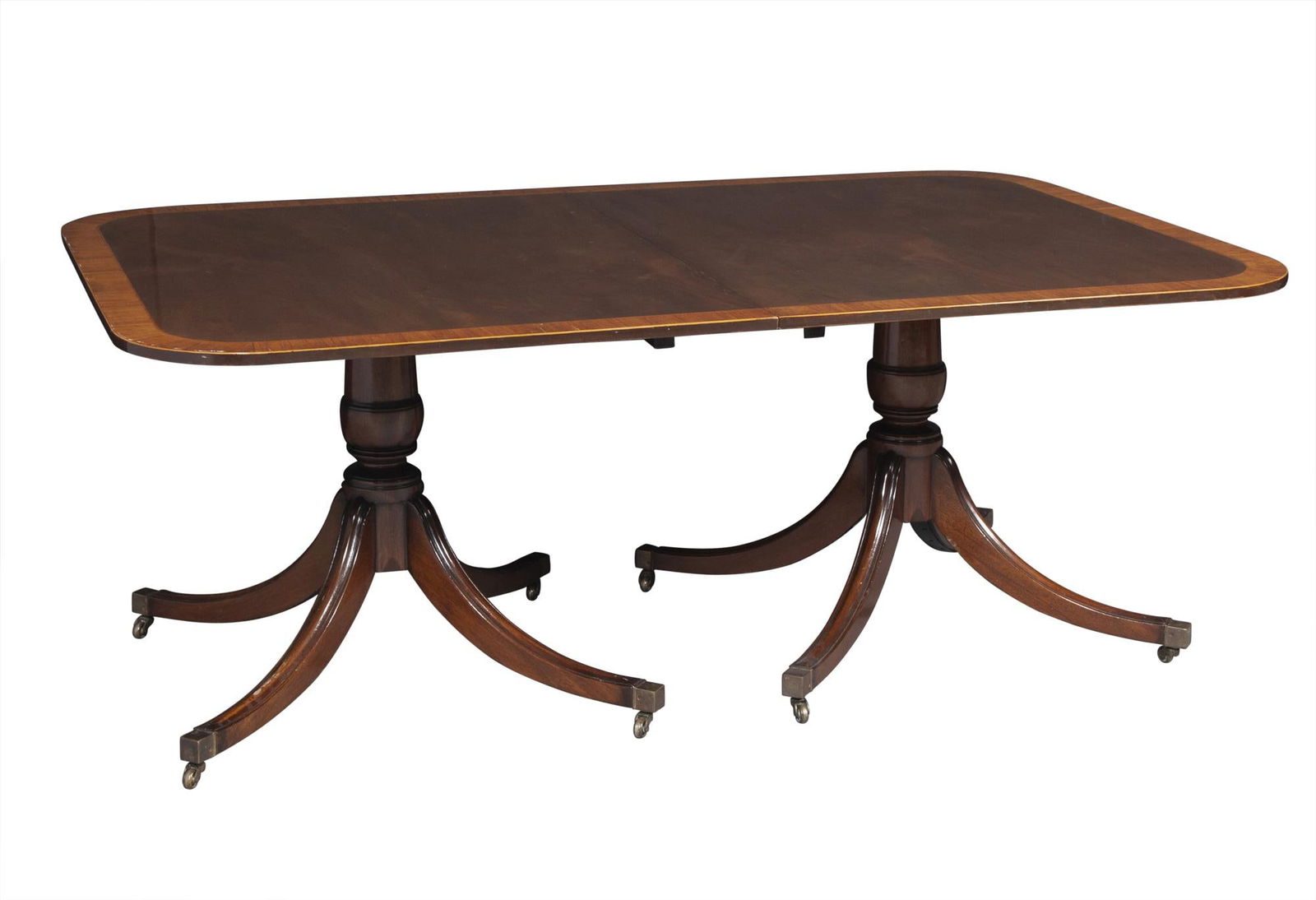 George III Style Mahogany Two-Pedestal Dining Table (1 of 6)