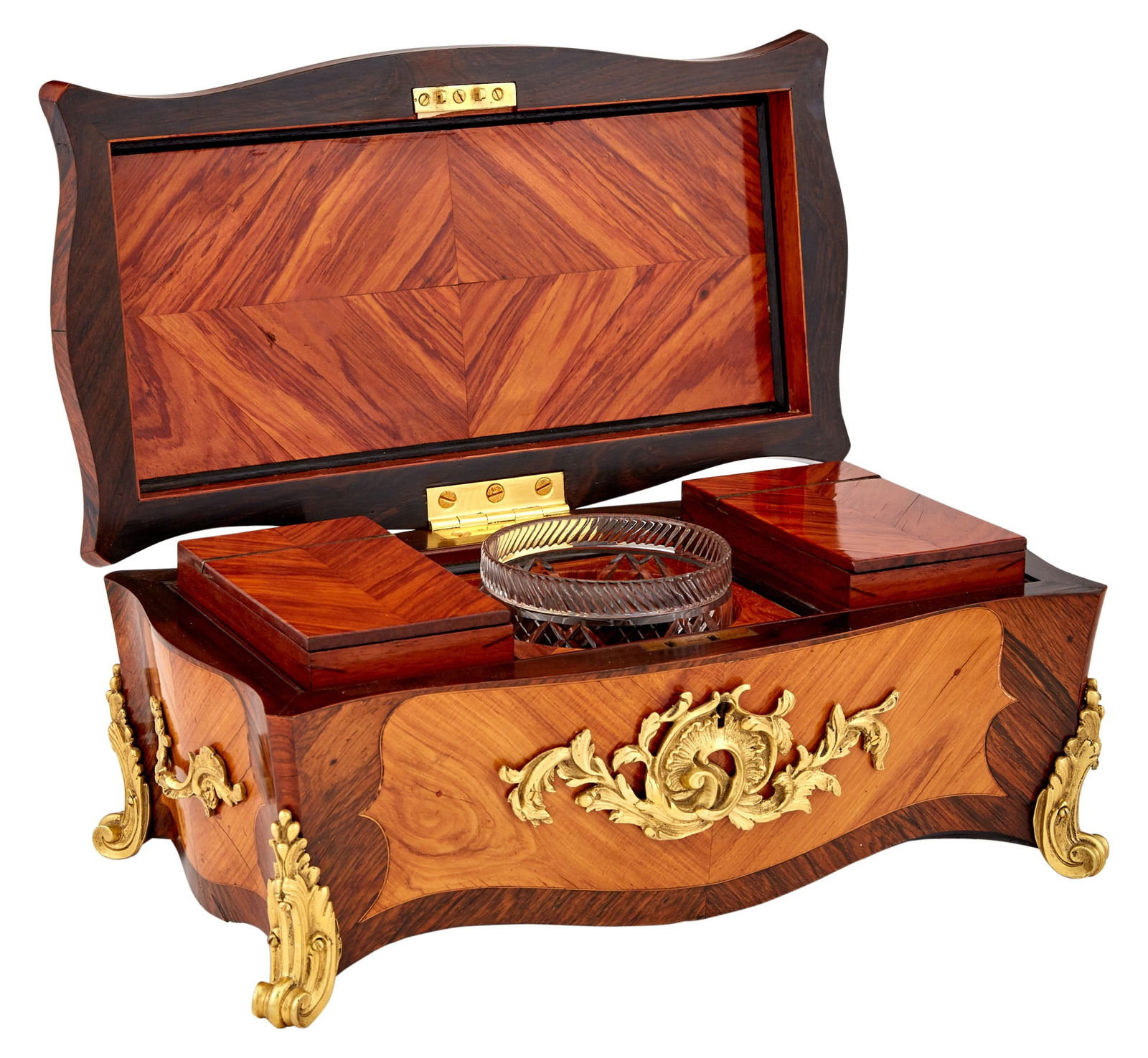 Louis XV Style Gilt Bronze Mounted Tulipwood Tea Caddy (1 of 7)