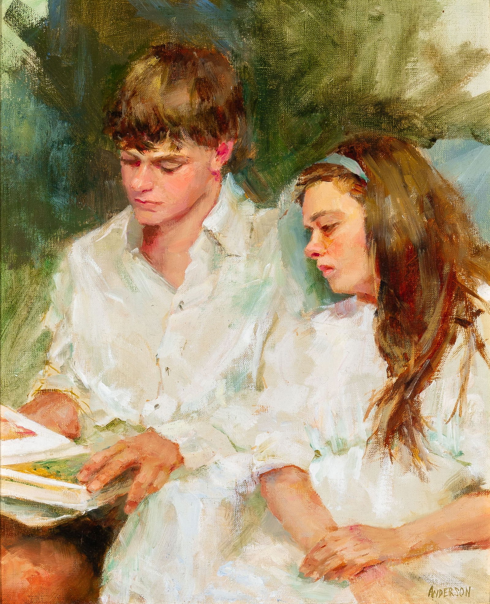 Kathy Anderson: Estate / Collection: Property from The Estate of Donald D. MacDermid Sold to Benefit TASIS The American School In Switzerland American, 20th/21st Century Dillon and Rachel Signed Anderson (lr) Oil on
