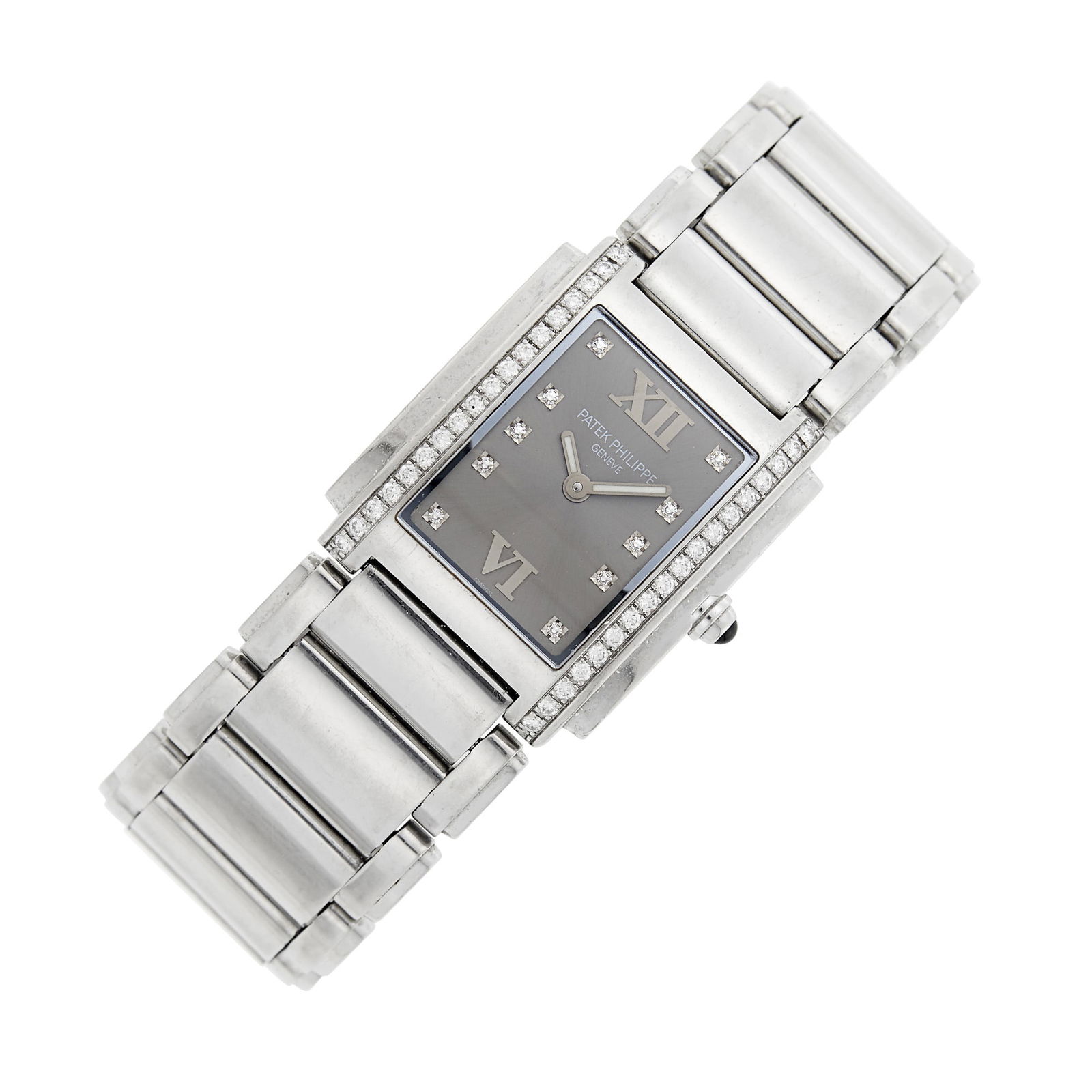 Patek Phillipe Stainless Steel and Diamond 'Twenty-4' Wristwatch, Ref. 4910/10A (1 of 2)
