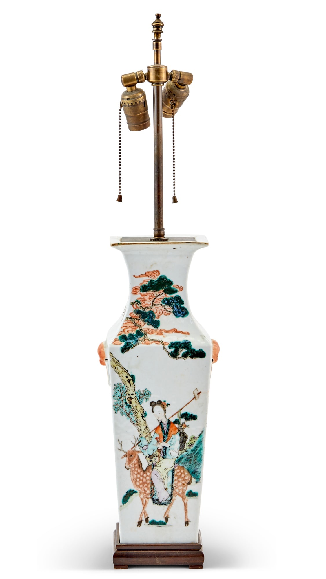 A Chinese Square-Form Porcelain Vase with Caligraphy Late Qing Dynasty (1 of 4)