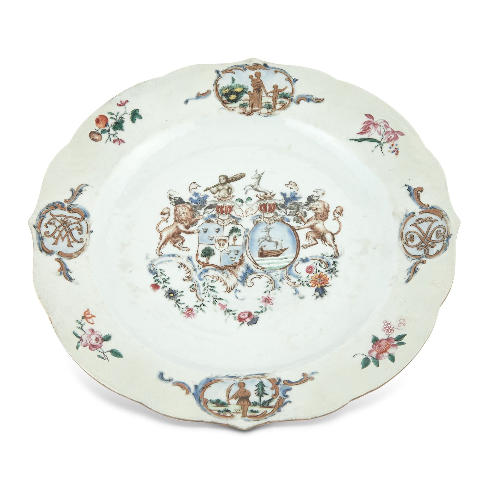 A Chinese Export Porcelain Dutch Market Armorial Plate (1 of 3)