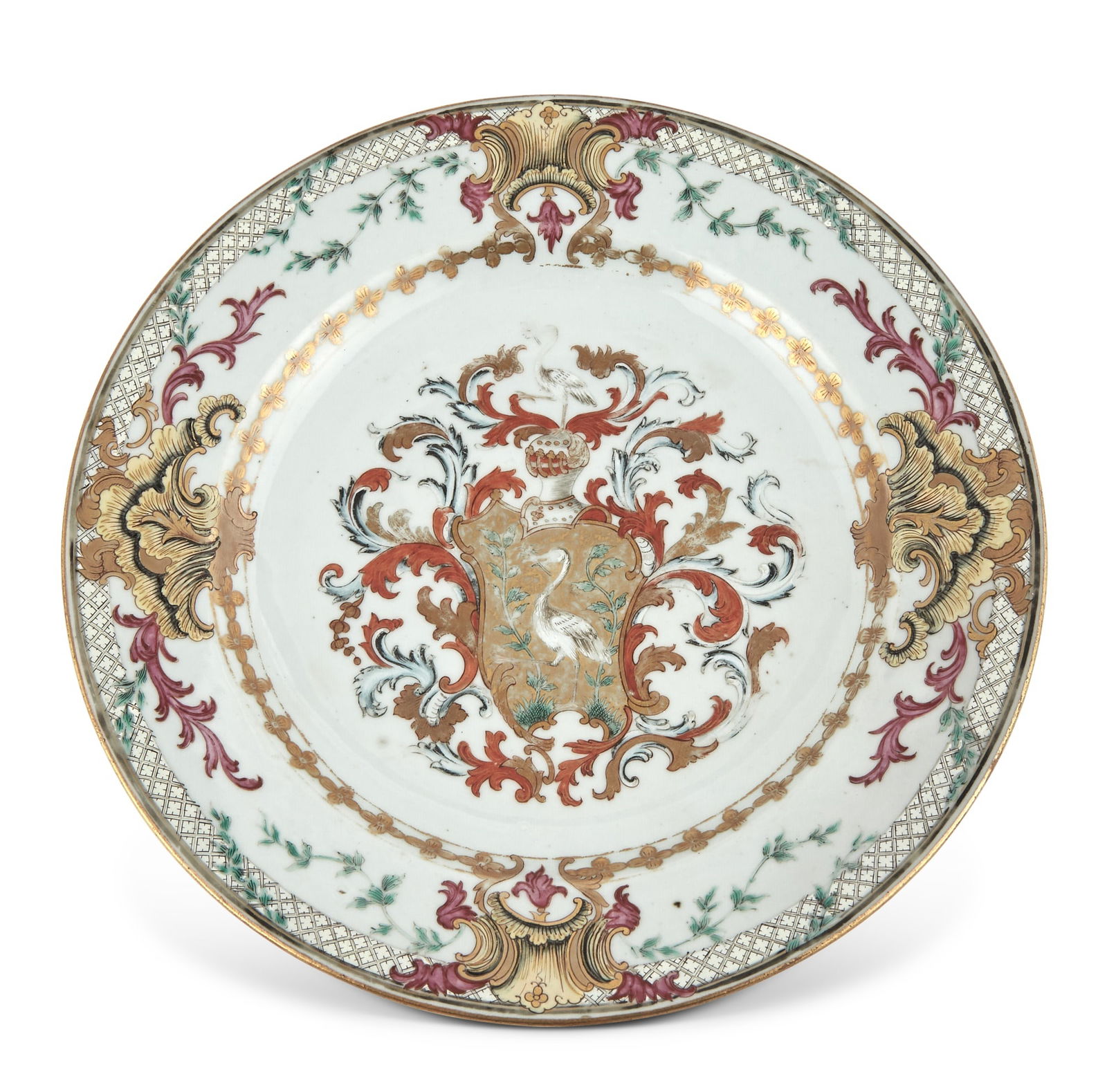 A Chinese Export Porcelain Swedish Market Armorial Plate (1 of 3)