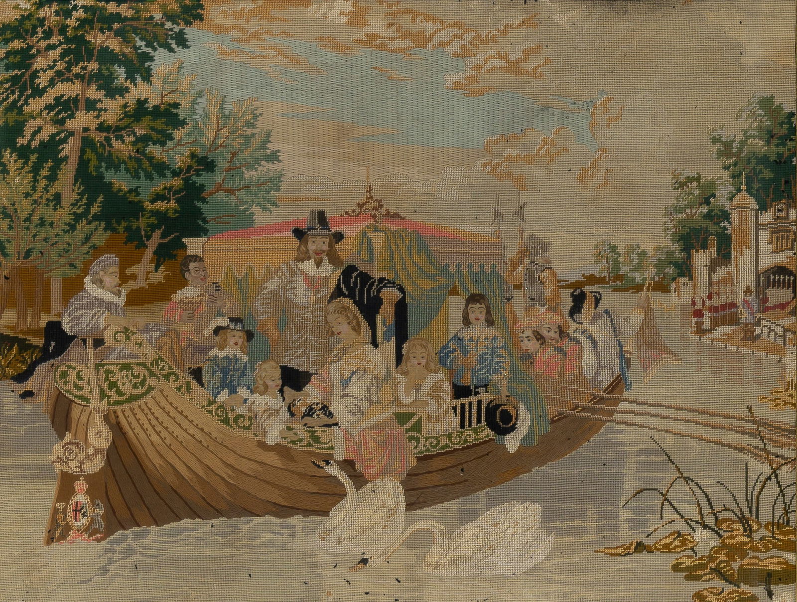 Framed English Needlework Picture of King Charles I (1 of 3)