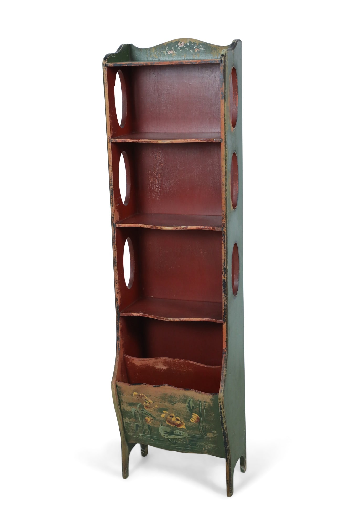 Green and Red Painted Four-Tier Etagere (1 of 15)