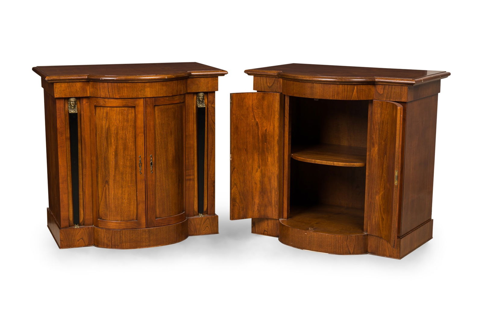 Pair of French Empire Style Walnut Commodes 20th Century (1 of 19)