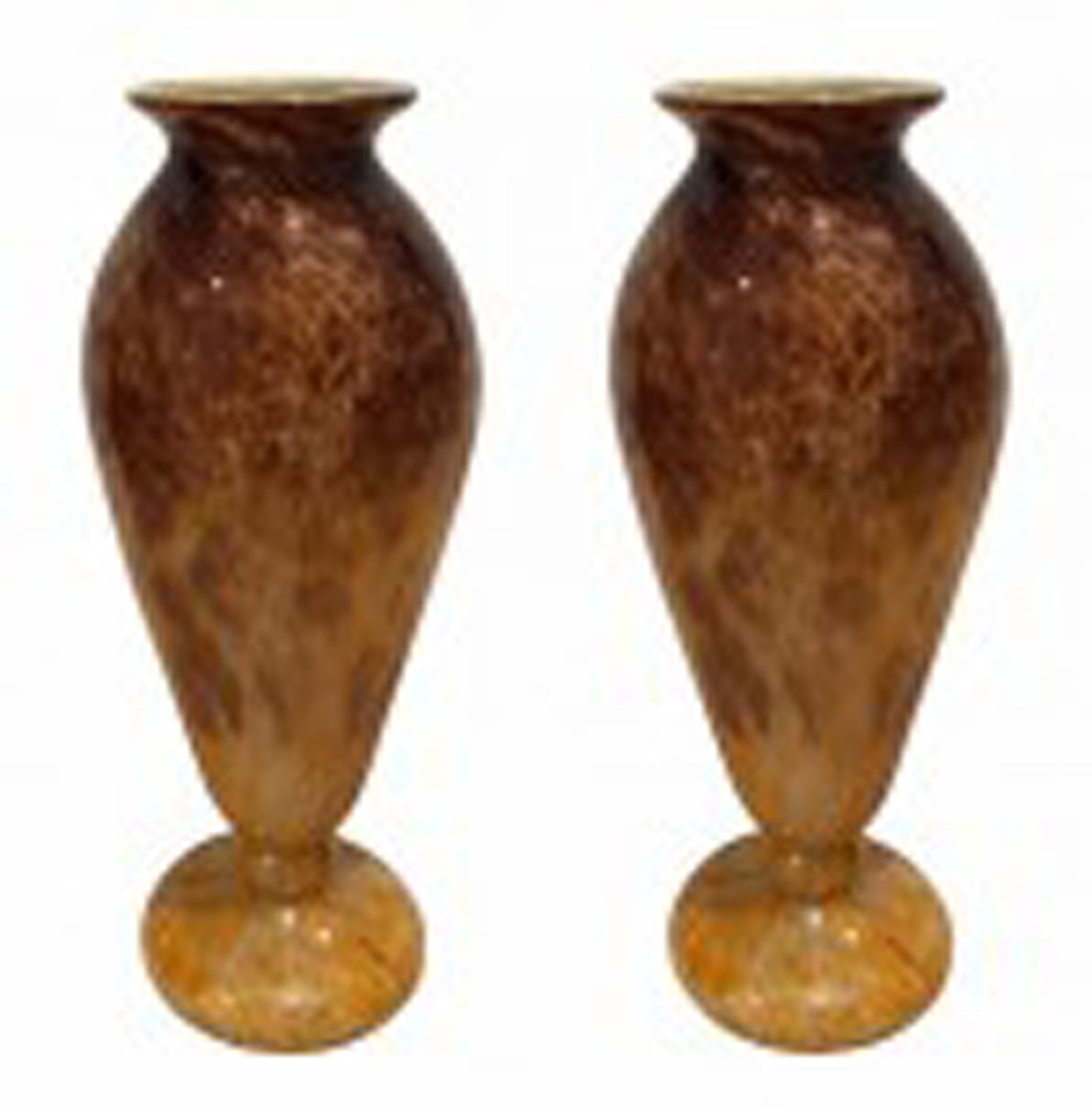 Pair of Schneider Art Nouveau Glass Vases Circa 1910: Each signed Schneider. Height 18 inches.