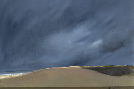 Anne Packard: American, b.1933 Dune and Back Beach, circa 1977 Signed A. PACKARD (lr) Oil on board 5 x 7 inches (12 7 x 17.8 cm) Provenance: Diana Tead Michaelis, acquired directly from the artist's streetside disp