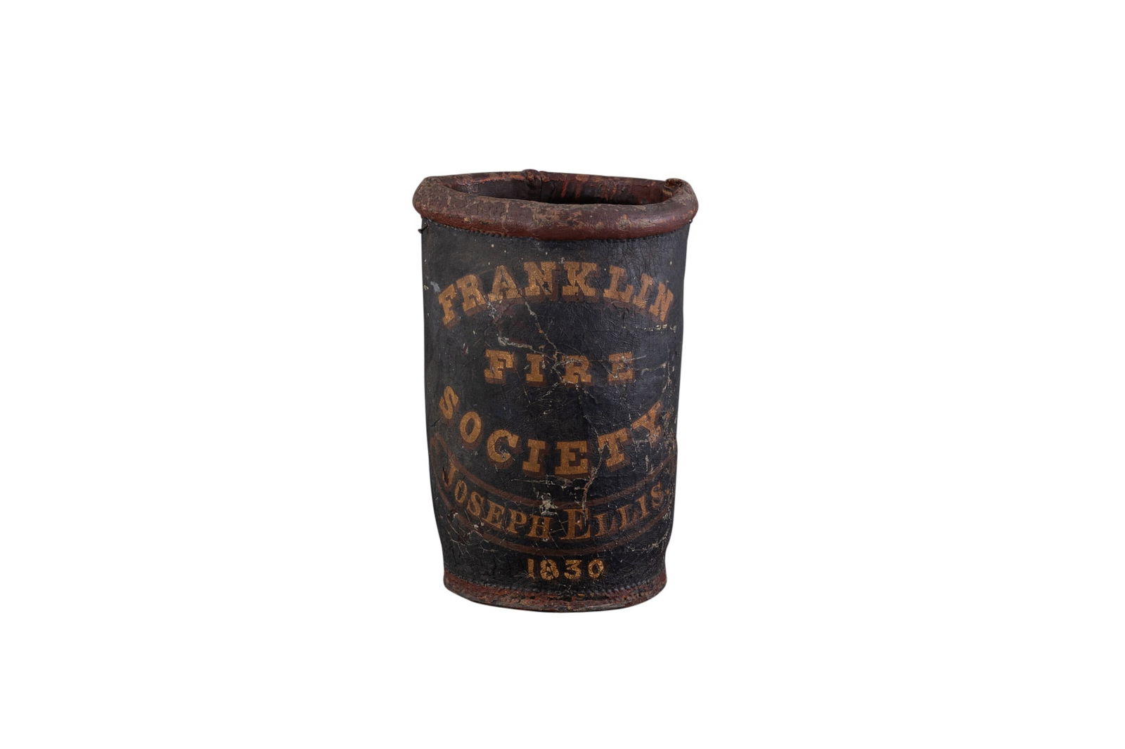 Painted Leather "Franklin Fire Society" Fire Bucket (1 of 2)