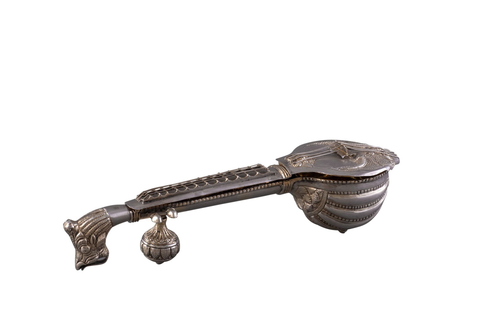 Indian Silver Sitar-Form Spice Box 19th Century (1 of 2)