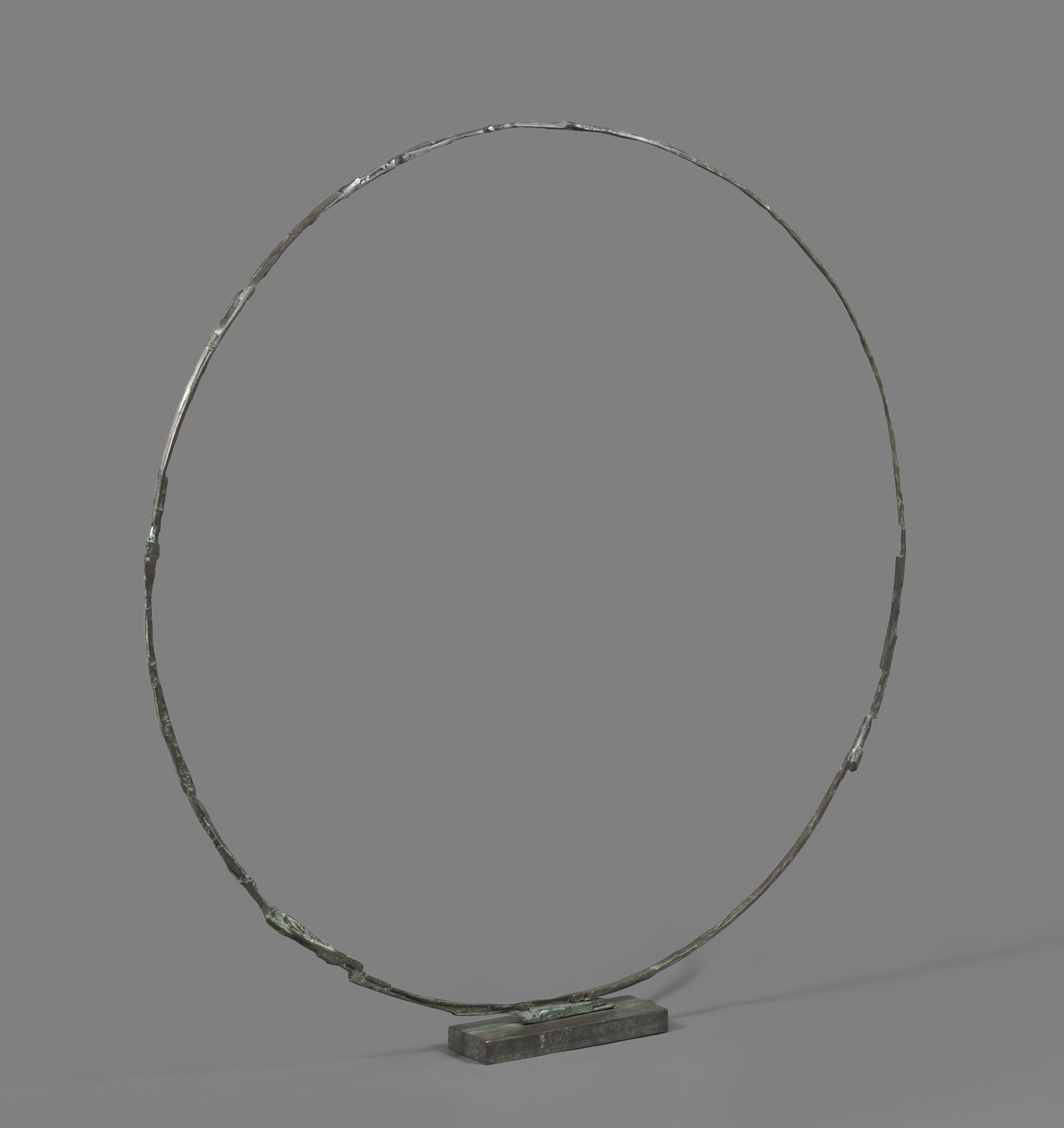 Bruno Romeda: Italian, 1933-2017 Cercle, 1963 Signed and dated Romeda 63 on the bottom Bronze on bronze base 62 3/8 x 59 x 4 7/8 inches (158.4 x 149.8 x 12.3 cm)