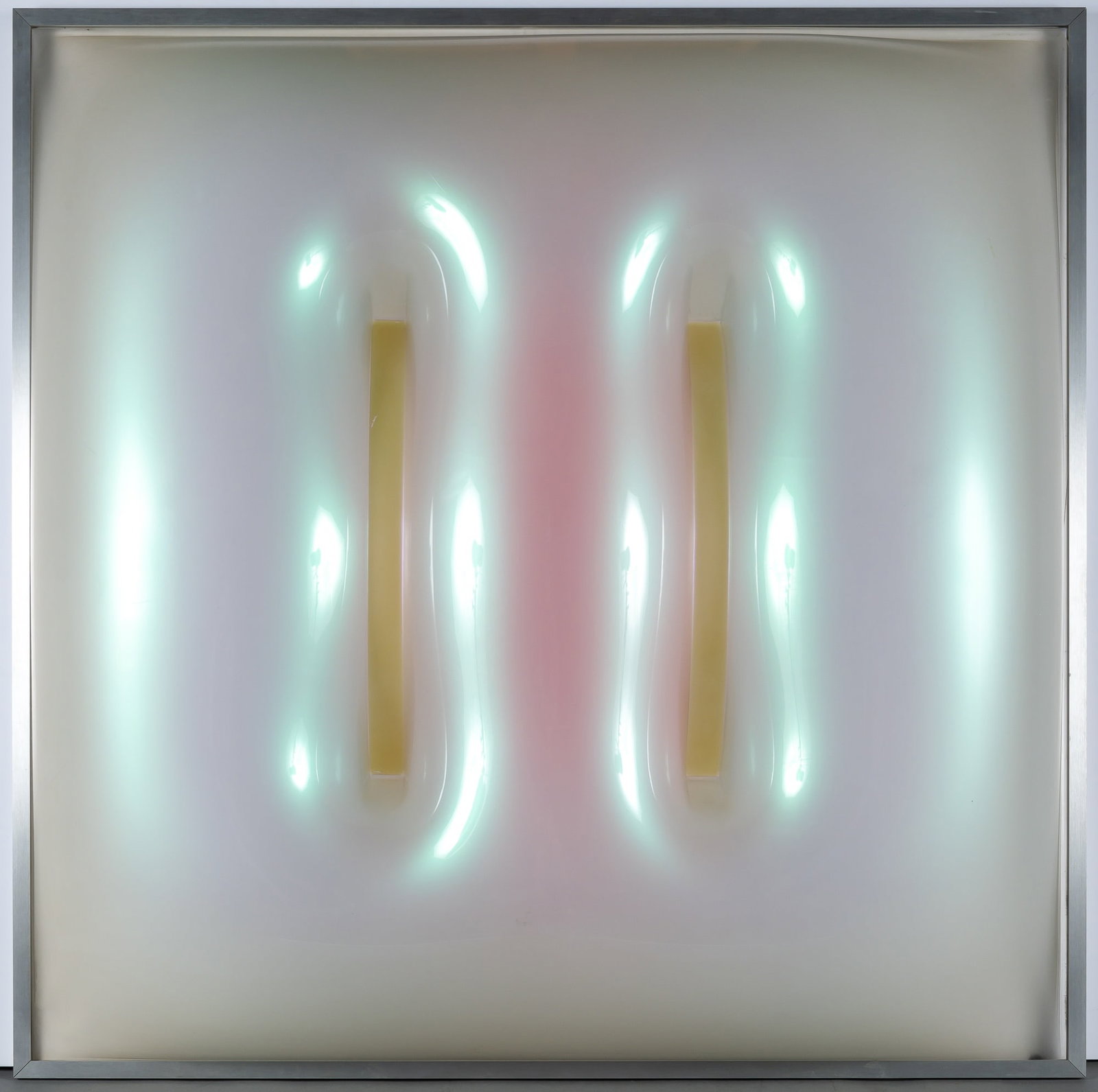 Jerrold Ballaine: American, b. 1934 Vacuum Piece Two Slits Artist's label affixed to frame Vacuum-form plastic Overall 46 1/4 x 46 1/4 x 7 inches (117.4 x 117.4 x 17.7 cm)