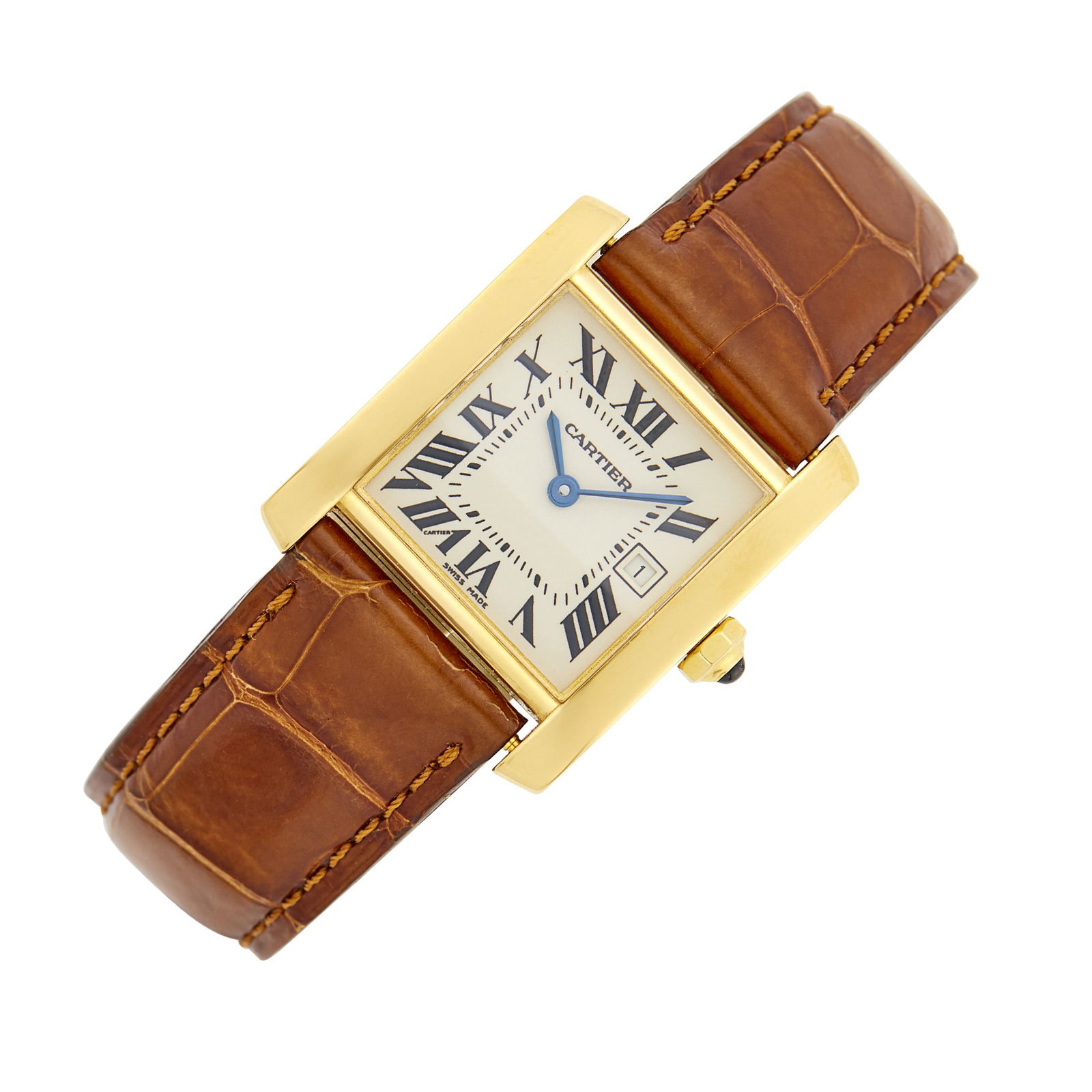 Cartier Gold ‘Tank Francaise’ Wristwatch, Ref. 2466 (1 of 2)