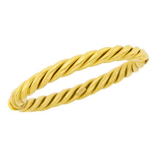 Ilias Lalaounis Fluted Gold Bangle Bracelet: Estate / Collection: The Sharon Blaisedell Casdin Collection 18 kt., signed Greece, with maker's mark, ap. 29.5 dwts. Inner cir. 7 inches.