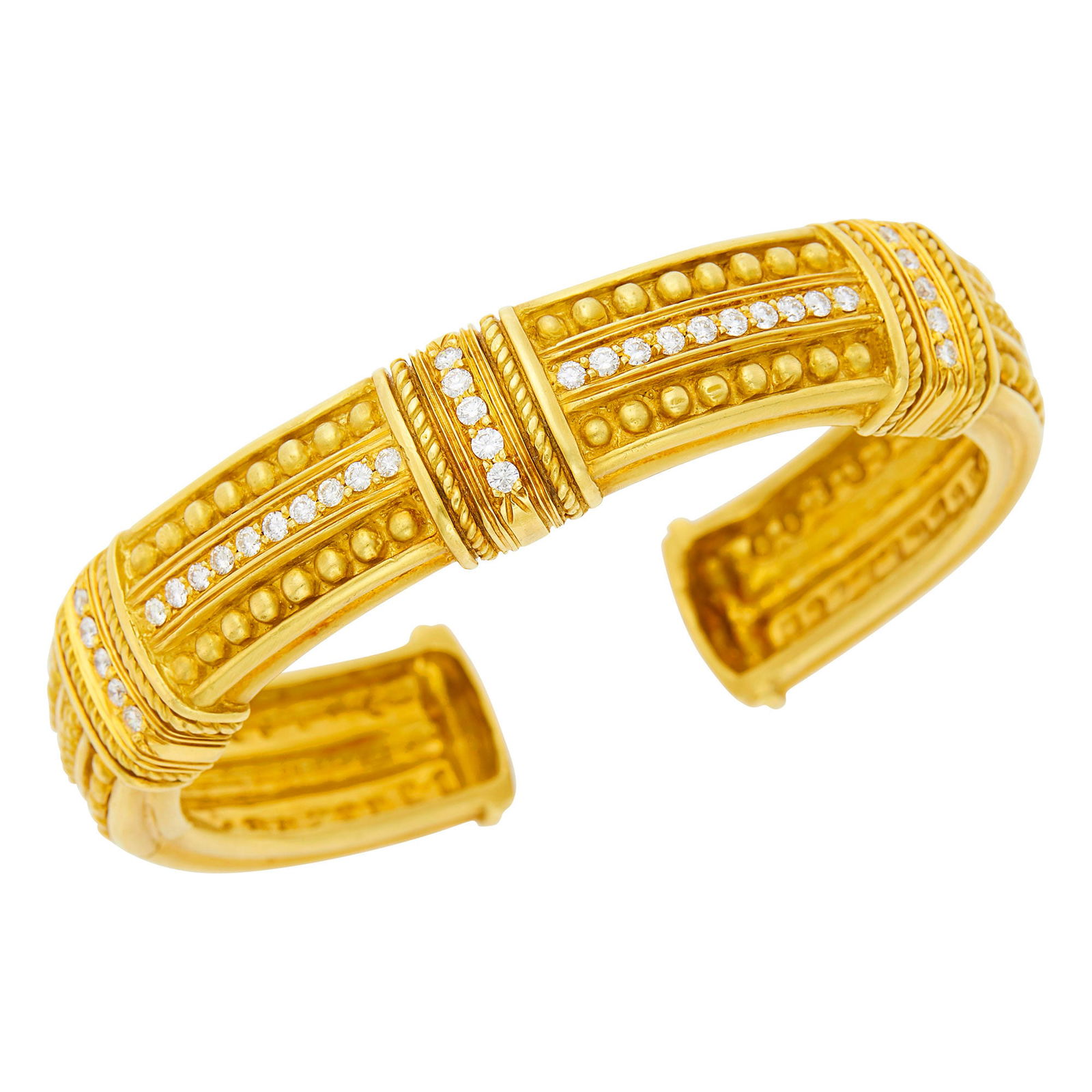 Gold and Diamond Bangle Bracelet (1 of 2)