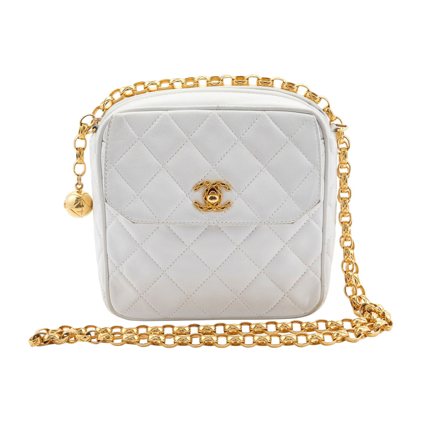 Chanel White Lambskin Leather Quilted Bag (1 of 1)