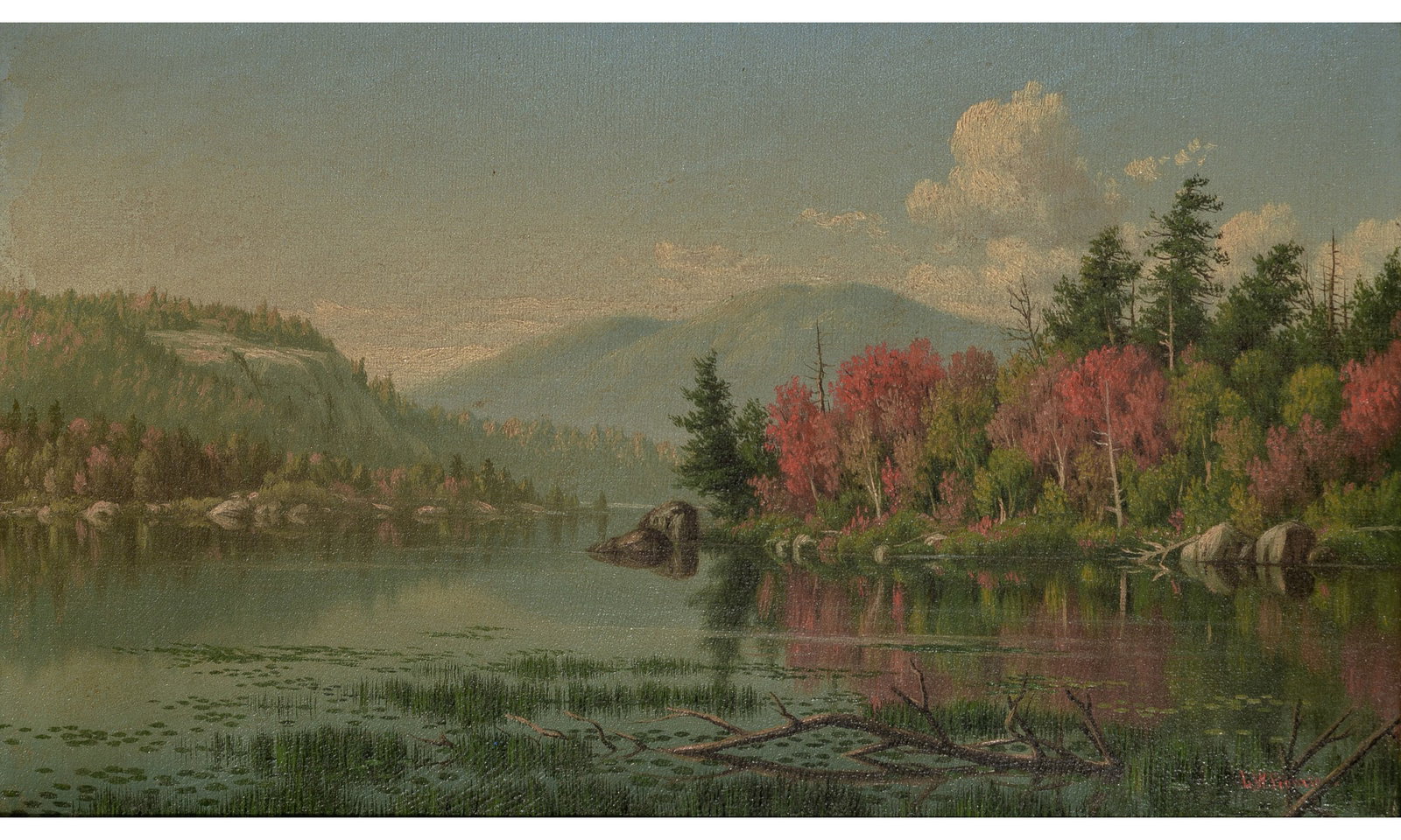 Levi Wells Prentice: American, 1851-1935 Landscape, 1886 Signed (lr) Oil on canvas 8 x 12 inches