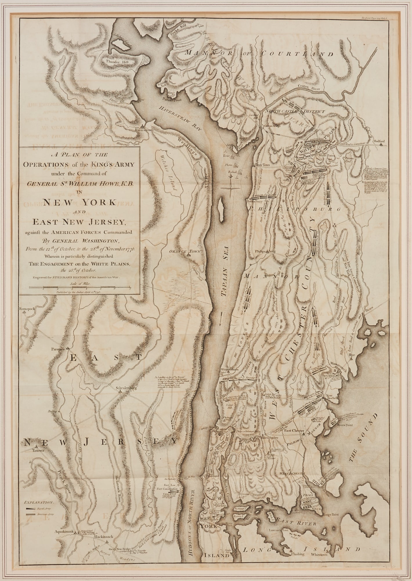 Stedman's edition of Faden's plan of the Battle of New York (1 of 2)