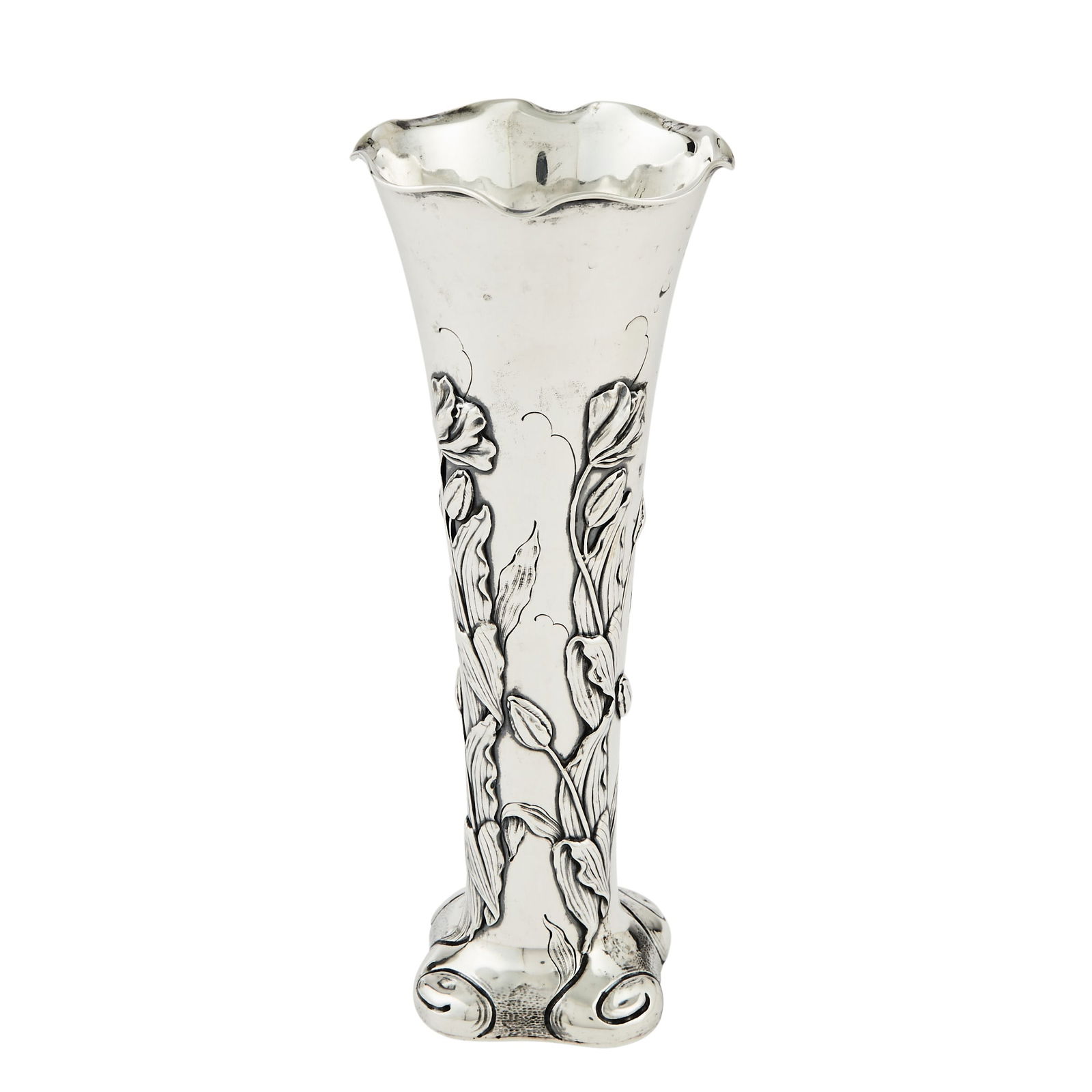 George W. Shiebler Silver Vase Retailed by Frank Herschede, late 19th century (1 of 3)